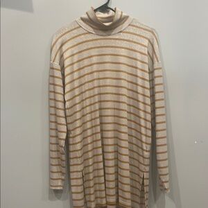 Striped Beige and silver sparkly dress